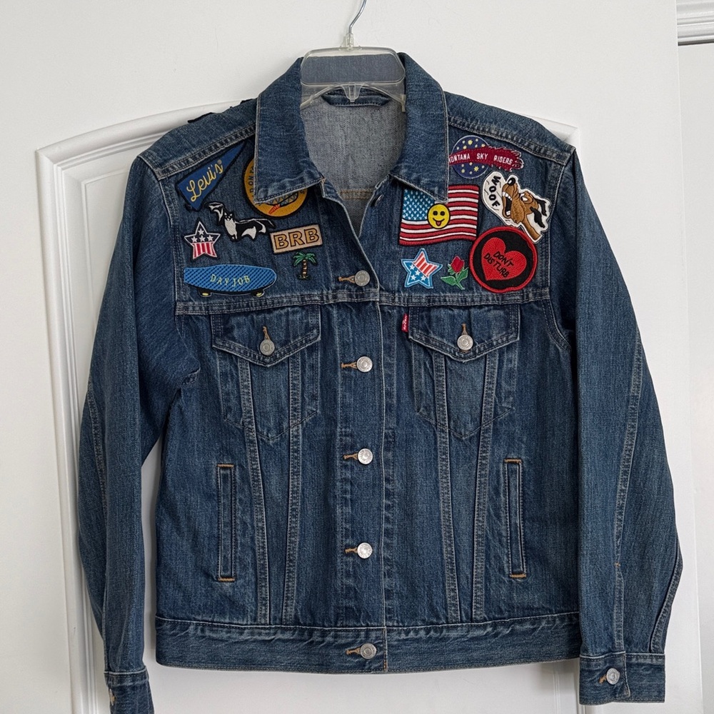Levi's Denim Trucker Jacket with Americana Patchwork